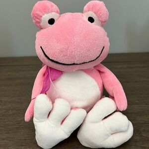 Burton + Burton Pink Frog Plush 8" Stuffed Animal 2007 Pink‎ Ribbon Bow